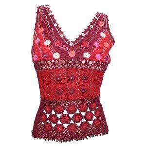 KENZO JUNGLE Embroidered Beaded Sequin Knit Vest M-L